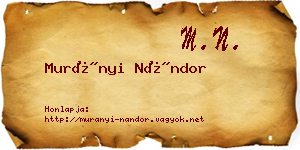 Murányi Nándor névjegykártya